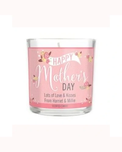 Personalised Floral Bouquet Mother's Day Scented Jar Candle