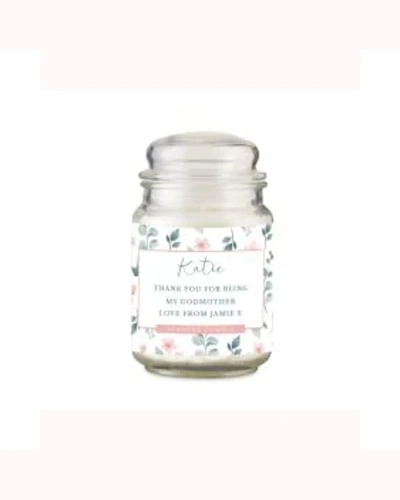 Personalised Floral Large Scented Jar Candle