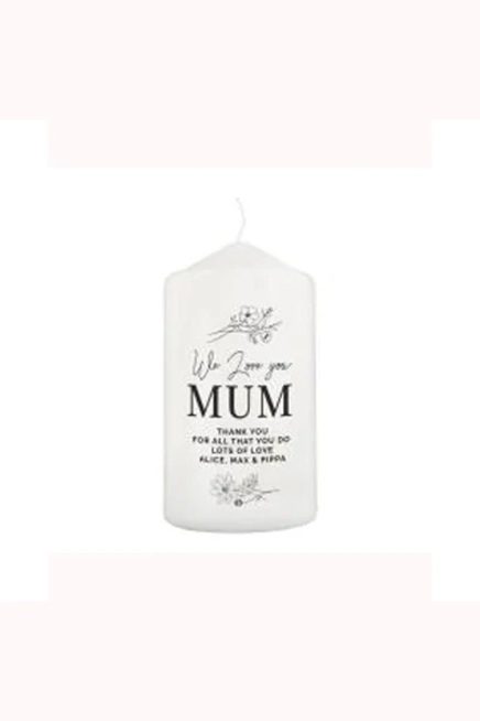 Personalised Floral Pillar Candle