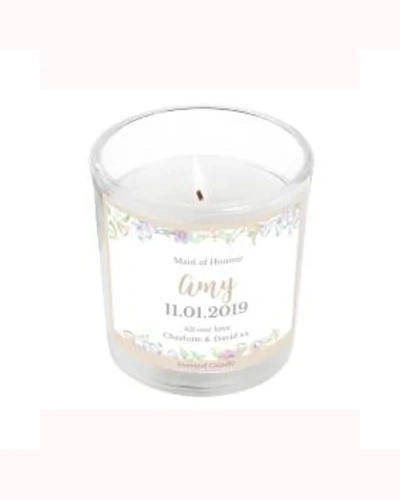Personalised Floral Watercolour Scented Jar Candle