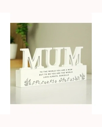 Personalised Floral Wooden Mum Ornament