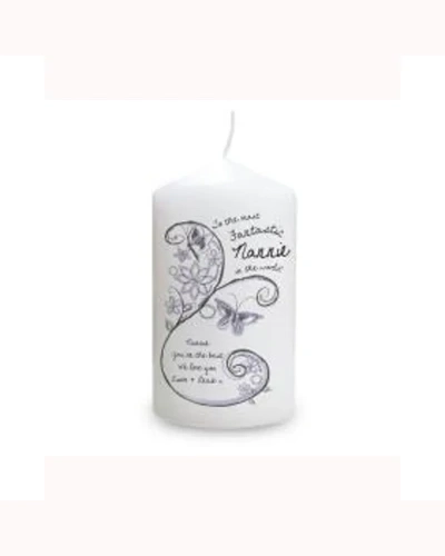 Personalised Flower Pattern Pillar Candle