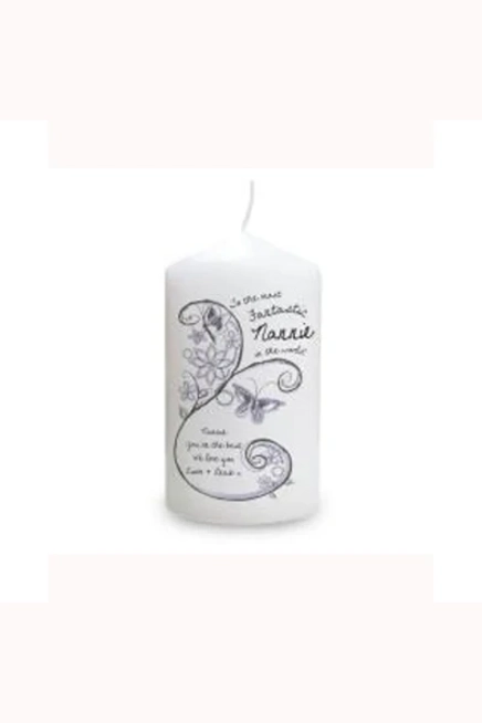 Personalised Flower Pattern Pillar Candle