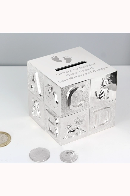 Personalised Footprints ABC Money Box