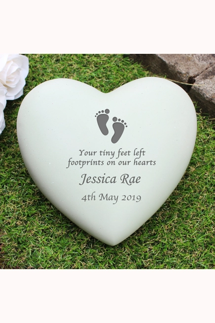 Personalised Footprints Heart Memorial