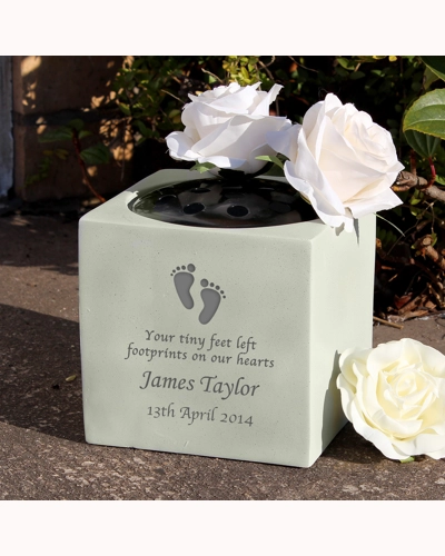 Personalised Footprints Memorial Vase
