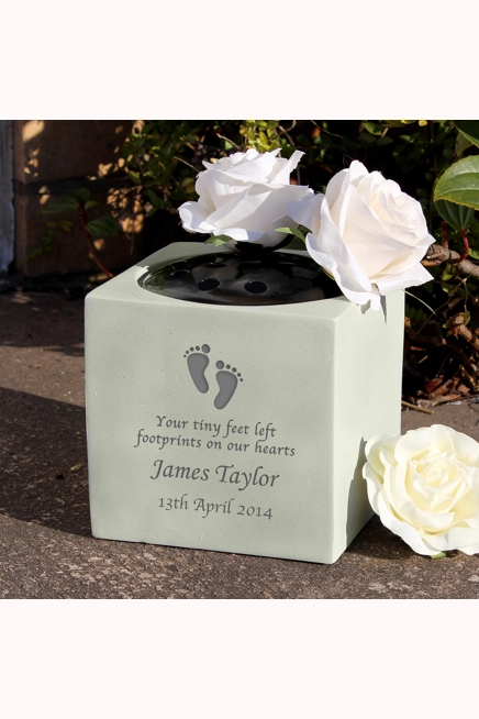 Personalised Footprints Memorial Vase