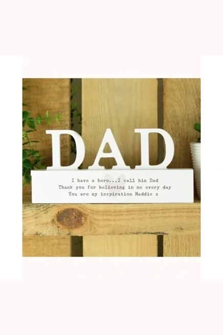 Personalised Free Text Heart Wooden Dad Ornament