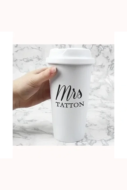 Personalised Free Text Insulated Reusable Eco Travel Cup