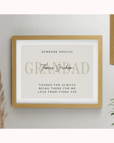 Personalised Free Text Oak Poster Frame Personalised Free Text Oak Poster Frame