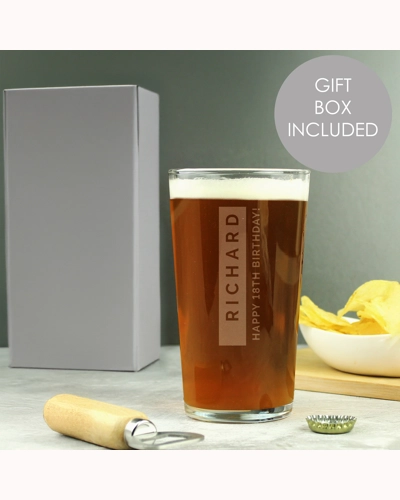 Personalised Free Text Pint Glass Personalised Free Text Pint Glass