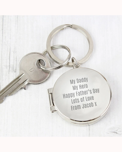 Personalised Free Text Round Photo keyring