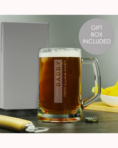 Personalised Free Text Stripe Pint Stern Tankard Personalised Free Text Stripe Pint Stern Tankard