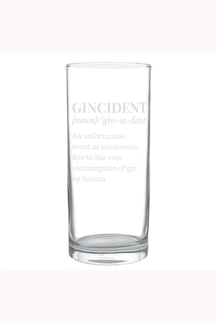 Personalised Gincident Hi Ball Glass