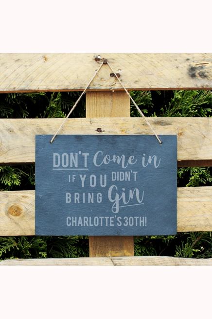 Personalised Gin Large Hanging Slate Sign