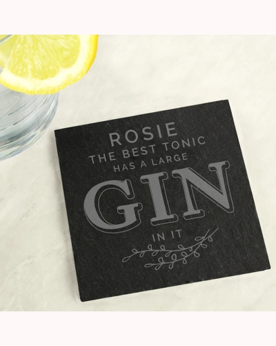 Personalised Gin & Tonic Single Slate Coaster