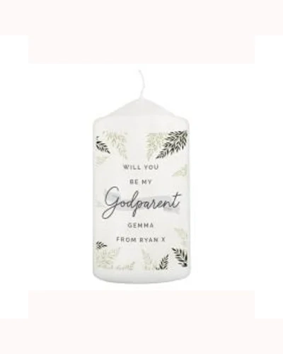Personalised Godparent Pillar Candle