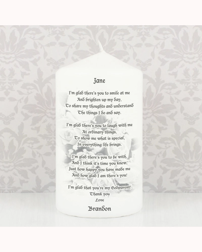 Personalised Godparent Pillar Candle
