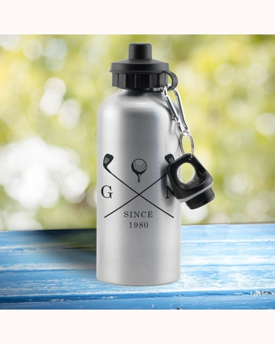 Personalised Golf Clubs Silver Drinks Bottle