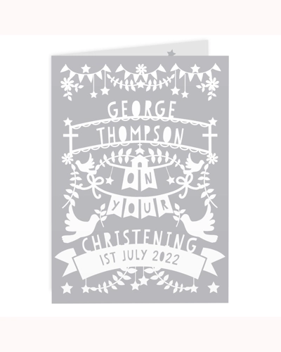 Personalised Grey Papercut Style Card
