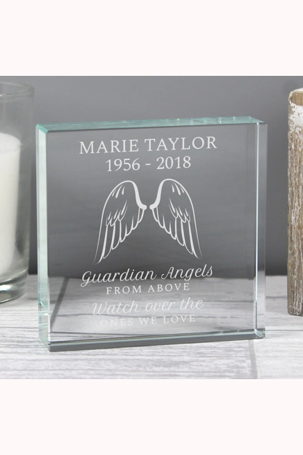 Personalised Guardian Angel Wings Crystal Token
