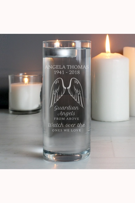 Personalised Guardian Angel Wings Floating Candle Holder