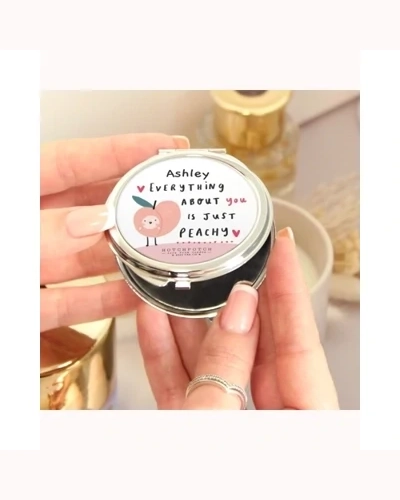 Personalised Hotchpotch Peachy Compact Mirror
