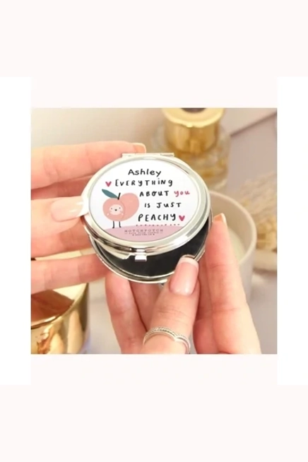 Personalised Hotchpotch Peachy Compact Mirror
