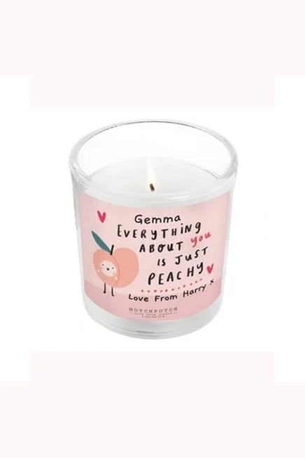 Personalised Hotchpotch Peachy Scented Jar Candle