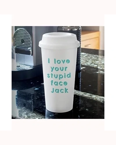 Personalised I Love Your Stupid Face Insulated Eco Travel Cup