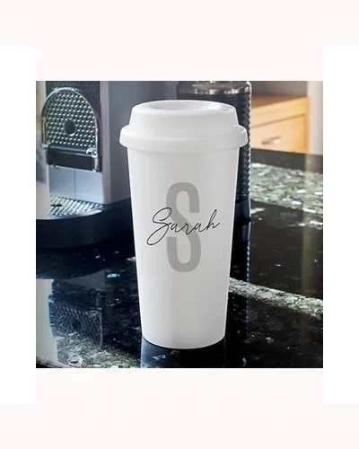 Personalised Initial & Name Insulated Eco Travel Cup