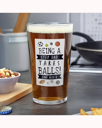 Personalised It Takes Balls Printed Beer Glass Personalised It Takes Balls Printed Beer Glass