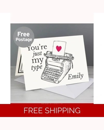 Personalised Just My Type Valentines Card