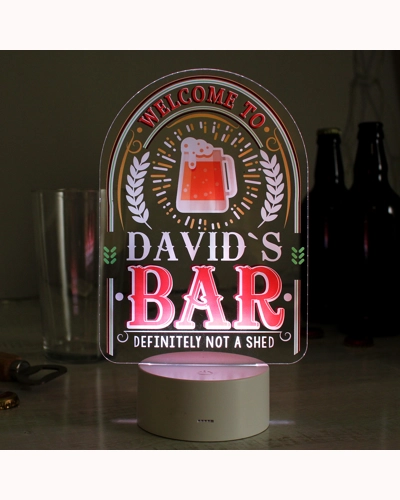 Personalised LED Colour Changing Bar Sign Personalised LED Colour Changing Bar Sign