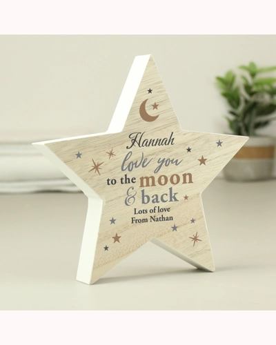 Personalised Love You Wooden Star Ornament Personalised Love You Wooden Star Ornament