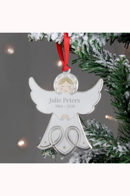Personalised Memorial Angel Metal Decoration