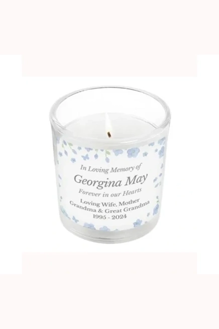 Personalised Memorial Forget Me Not Jar Candle