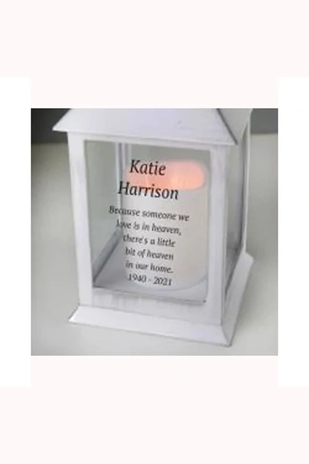 Personalised Memorial White Lantern