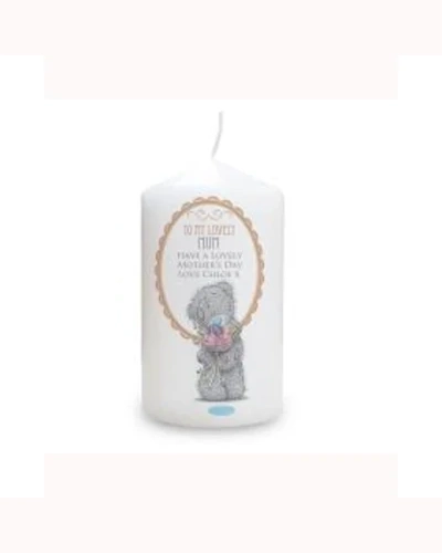 Personalised Me to You Bear Flowers Pillar Candle