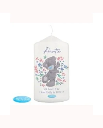Personalised Me to You Floral Pillar Candle