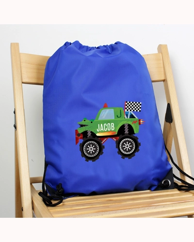 Personalised Monster Truck Blue Kit Bag