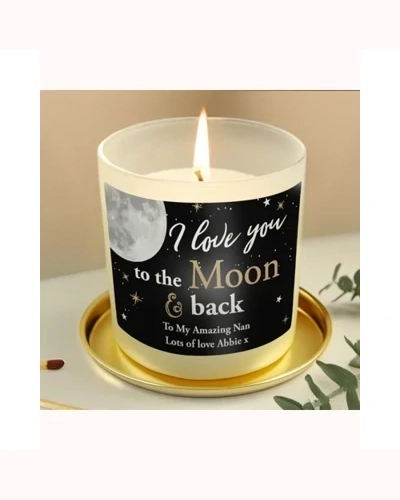 Personalised Moon & Back Scented Jar Candle