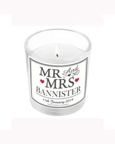 Personalised Mr & Mrs Scented Jar Candle