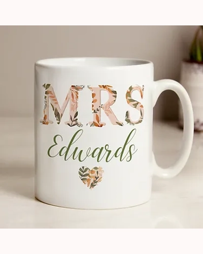 Personalised Mrs Autumnal Mug Personalised Mrs Autumnal Mug