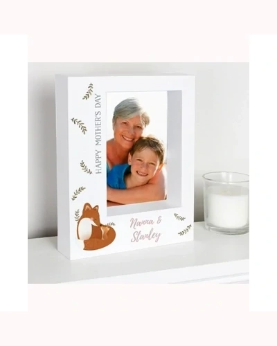 Personalised Mummy and Me Fox 5x7 Box Photo Frame
