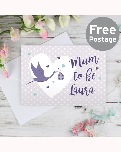 Personalised Mum to Be Stork Card Personalised Mum to Be Stork Card