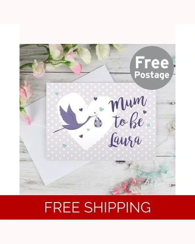 Personalised Mum to Be Stork Card