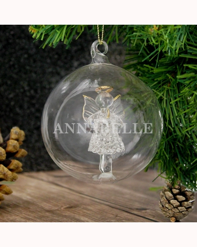 Personalised Name Only Angel Glass Bauble