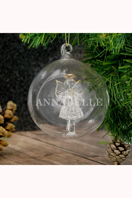 Personalised Name Only Angel Glass Bauble