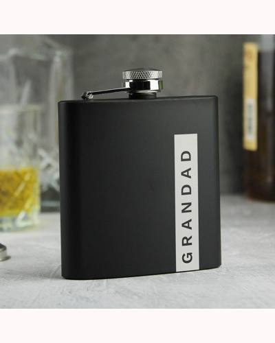 Personalised Name Only Black Hip Flask Personalised Name Only Black Hip Flask
